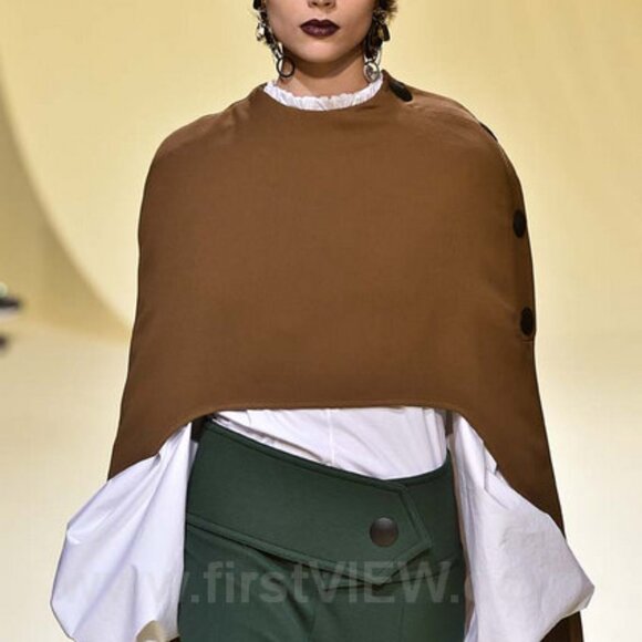 Marni Muted Dark Blue Double Wool Short Cape Poncho size IT 42 US 6 - Picture 11 of 12